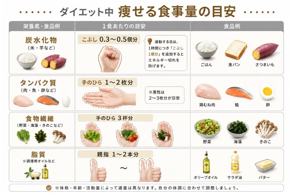 ダイエット中の痩せる食事量の目安